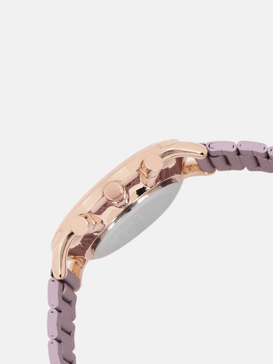 Luxury Rose Gold Mauve Chronograph Watch for Women