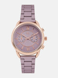Luxury Rose Gold Mauve Chronograph Watch for Women