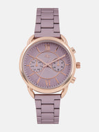 Luxury Rose Gold Mauve Chronograph Watch for Women