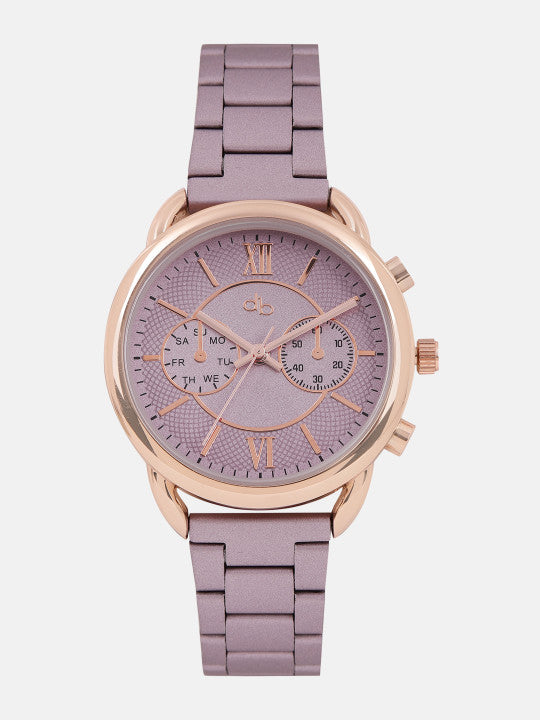 Luxury Rose Gold Mauve Chronograph Watch for Women