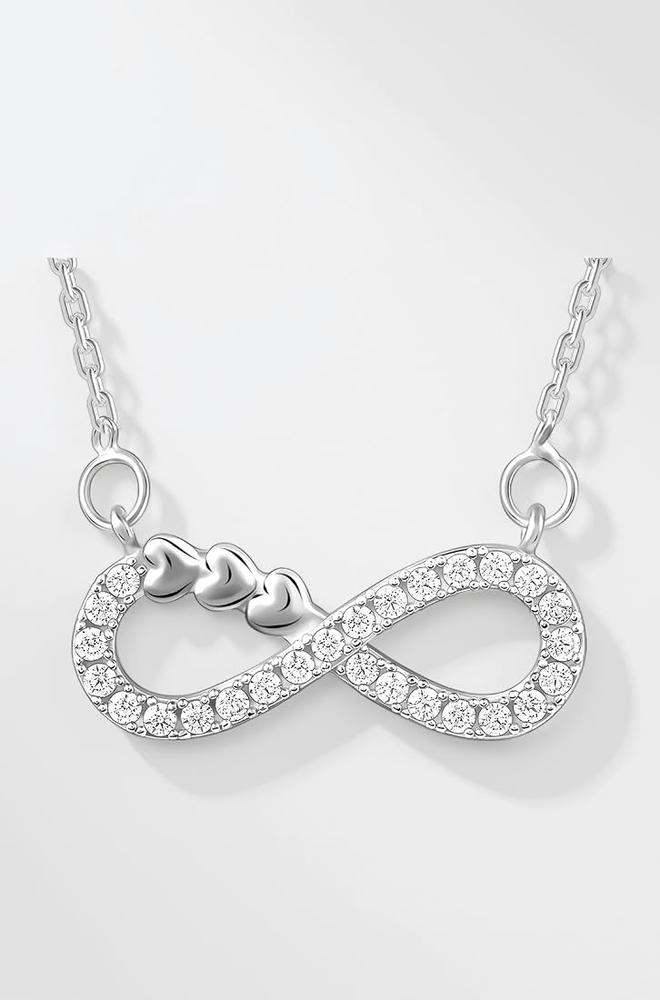 Silver Infinity Heart Necklace |Gifts for Girlfriend, Gifts for Women & Girls| With Certificate of Authenticity and 925 Stamp | 6 Month Warranty