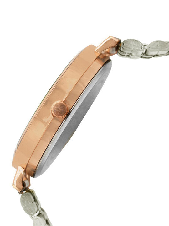 Elegant Rose Gold & Silver Grey Dial Analog Watch for Women