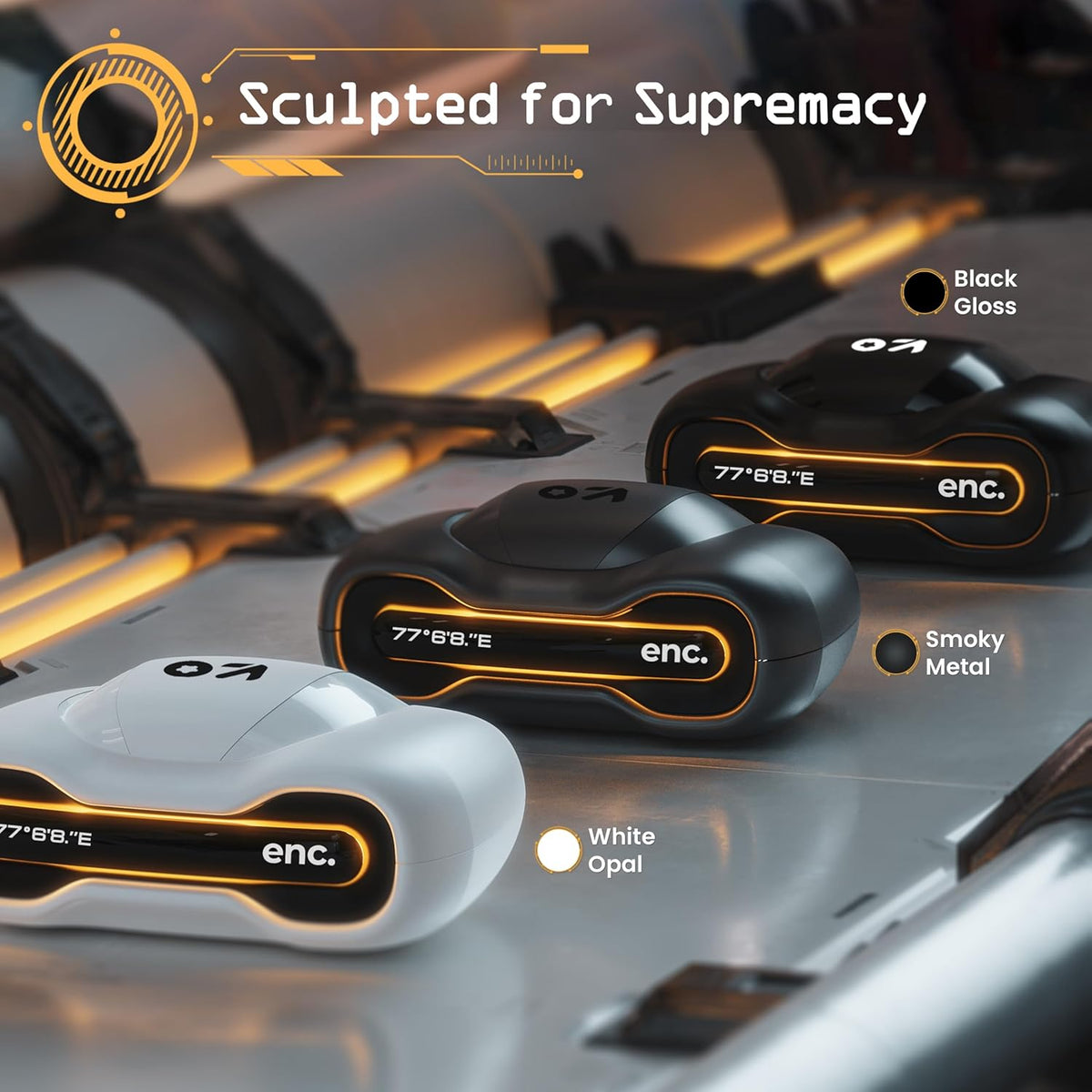 GOBOULT Astra Truly Wireless in Ear Earbuds with 48H Playtime, Built-in App Support, 45ms Low Latency Gaming, 4 Mics ENC, Breathing LEDs,13mm Bass Drivers, TWS Ear Buds (White Opal)