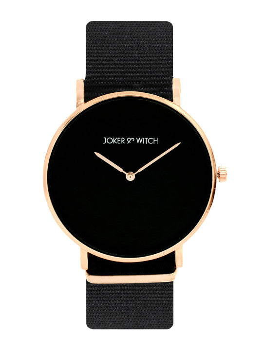 Elegant Black & Rose Gold Minimalist Watch for Men & Women
