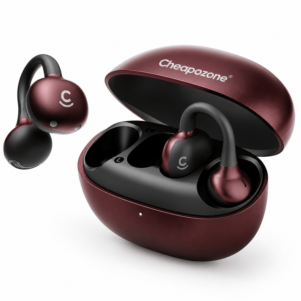 Cheapozone ProClip Open-Ear Earbuds | 52H Playback, Cloud Fit & Smart Sound