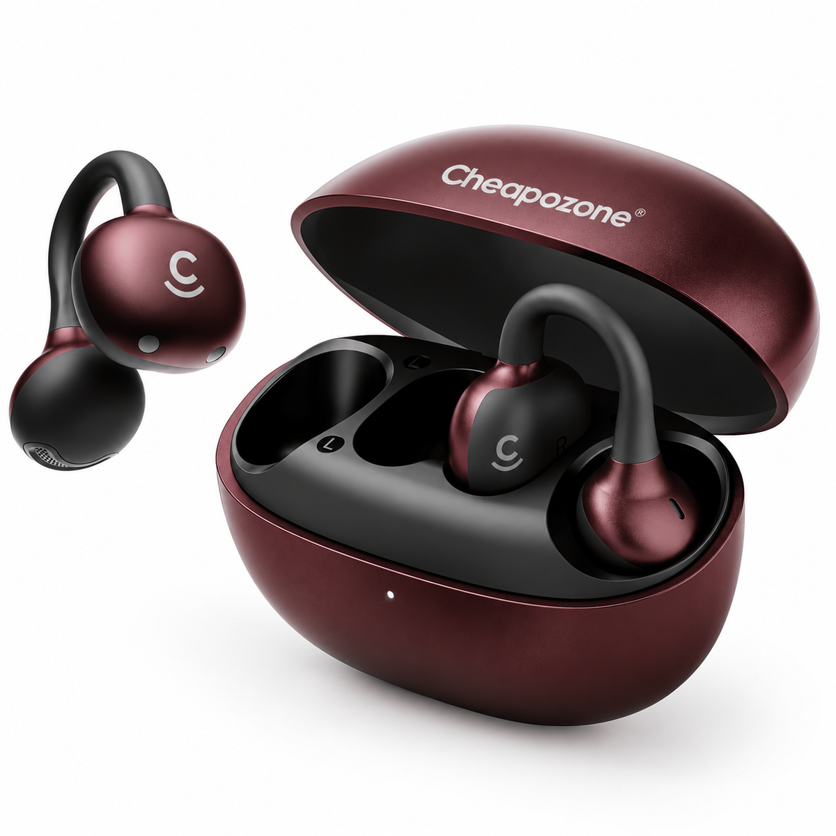 Cheapozone ProClip Open-Ear Earbuds | 52H Playback, Cloud Fit & Smart Sound