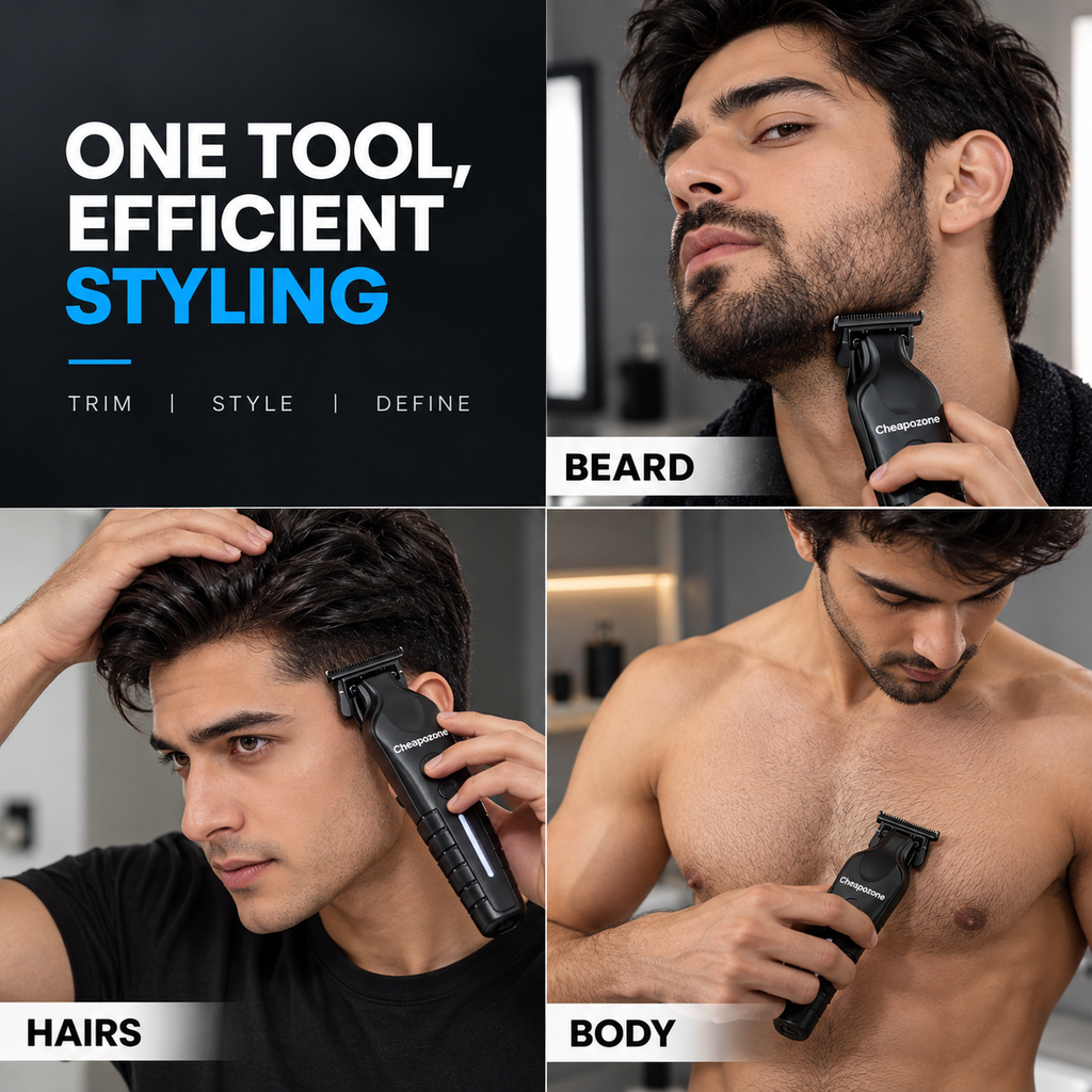 Premium Hair &amp; Beard Trimmer – TR403 | 120-Min Runtime | Type-C Fast Charging | 3 Guide Combs