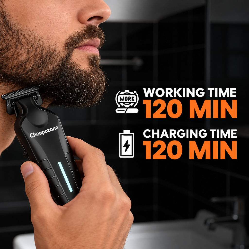 Premium Hair &amp; Beard Trimmer – TR403 | 120-Min Runtime | Type-C Fast Charging | 3 Guide Combs