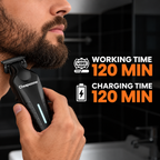 Premium Hair &amp; Beard Trimmer – TR403 | 120-Min Runtime | Type-C Fast Charging | 3 Guide Combs