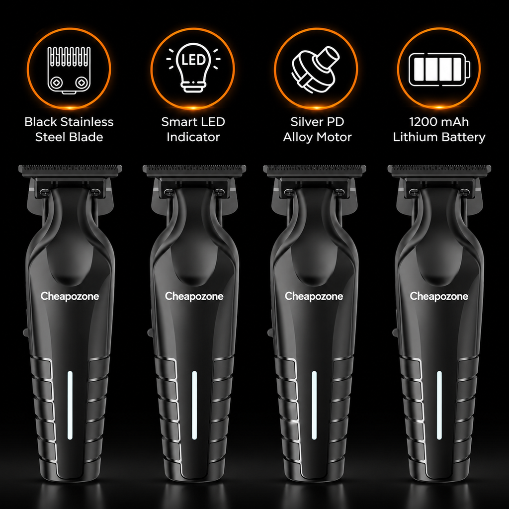 Premium Hair &amp; Beard Trimmer – TR403 | 120-Min Runtime | Type-C Fast Charging | 3 Guide Combs