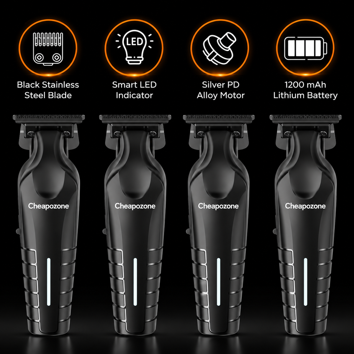 Premium Hair &amp; Beard Trimmer – TR403 | 120-Min Runtime | Type-C Fast Charging | 3 Guide Combs