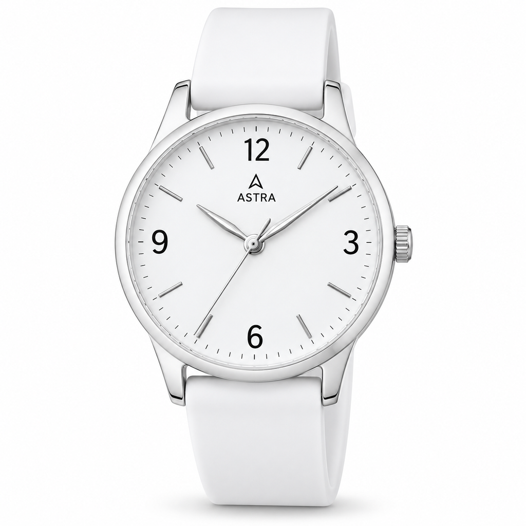 ASTRA Premium White Analog Watch for Men & Women – Stylish Minimalist Design
