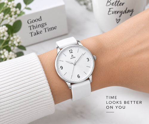 ASTRA Premium White Analog Watch for Men & Women – Stylish Minimalist Design