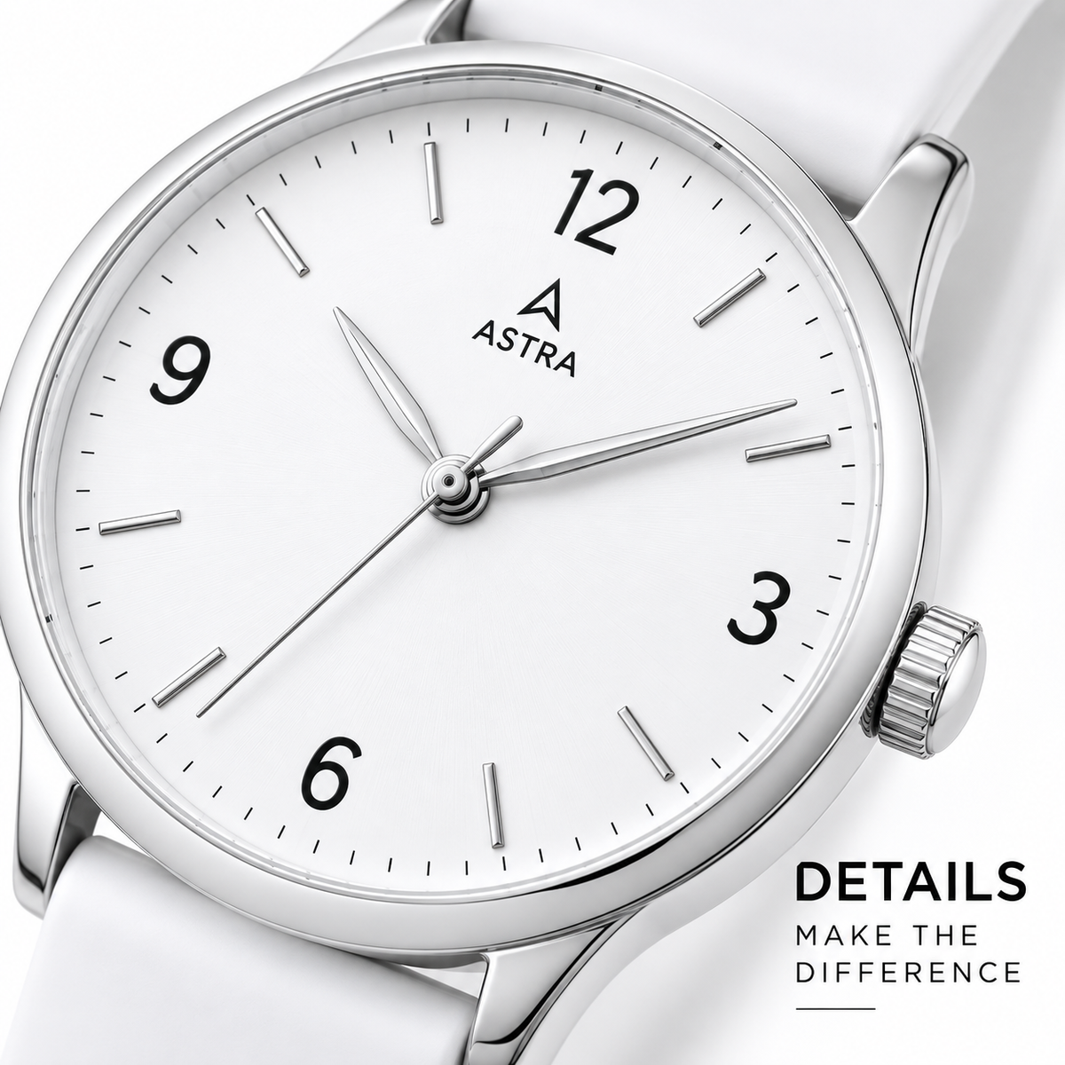 ASTRA Premium White Analog Watch for Men & Women – Stylish Minimalist Design