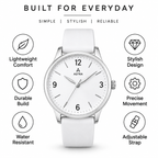 ASTRA Premium White Analog Watch for Men & Women – Stylish Minimalist Design