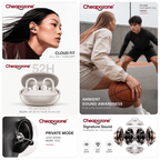 Cheapozone ProClip Open-Ear Earbuds | 52H Playback, Cloud Fit & Smart Sound