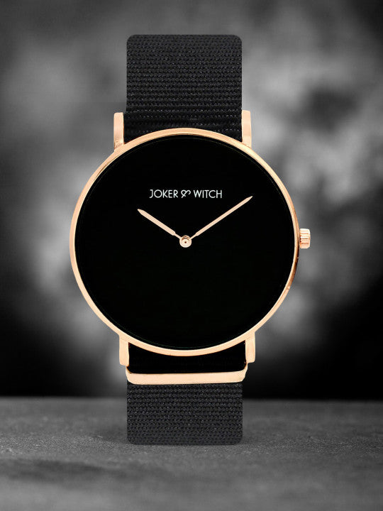 Elegant Black & Rose Gold Minimalist Watch for Men & Women