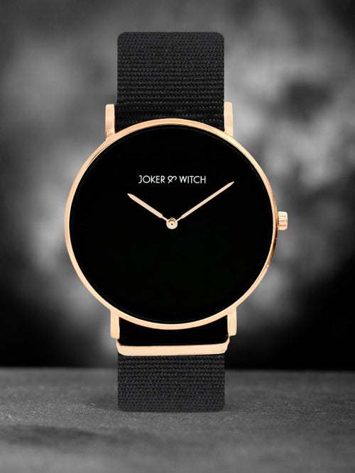 Elegant Black & Rose Gold Minimalist Watch for Men & Women