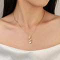Elegant S-Shape Crystal Pendant Necklace – Gold Finish