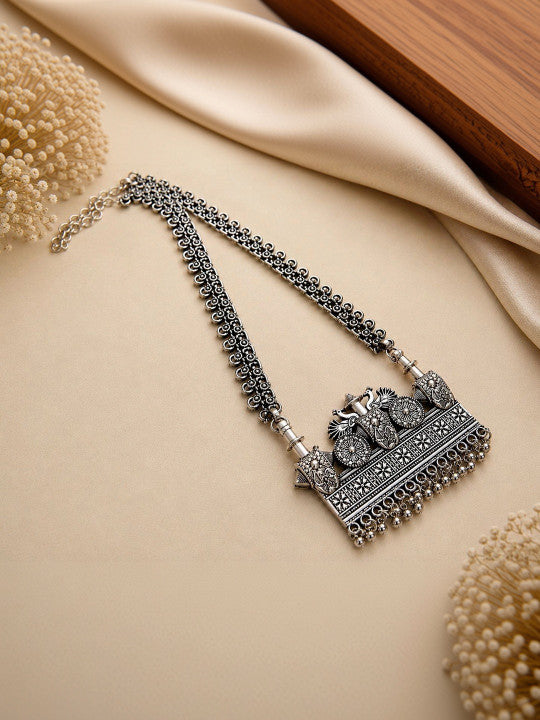 Traditional Oxidized Silver Navratri Jewellery Set
