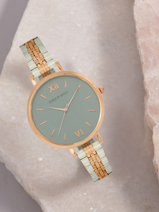 Elegant Rose Gold & Silver Grey Dial Analog Watch for Women