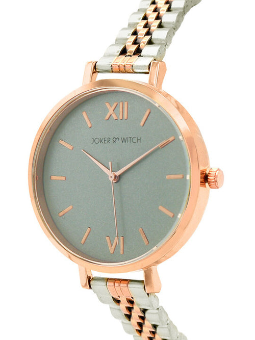 Elegant Rose Gold & Silver Grey Dial Analog Watch for Women