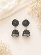 Navratri Special Peacock Oxidized Silver Pendant Necklace Set
