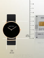 Elegant Black & Rose Gold Minimalist Watch for Men & Women