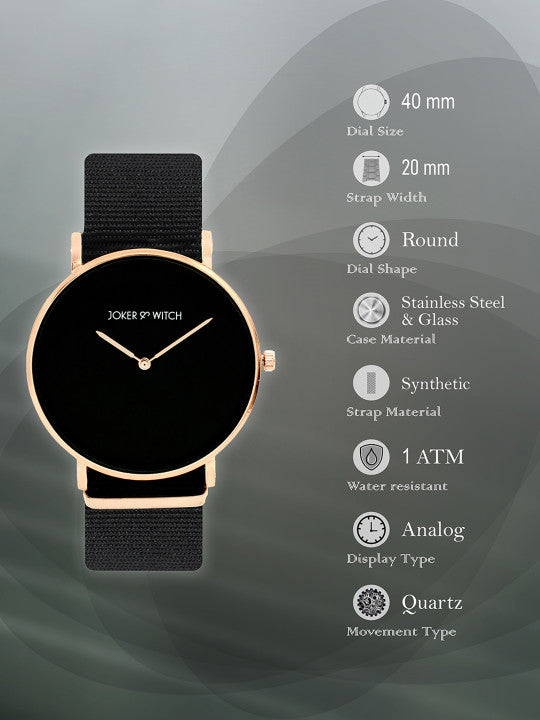 Elegant Black & Rose Gold Minimalist Watch for Men & Women