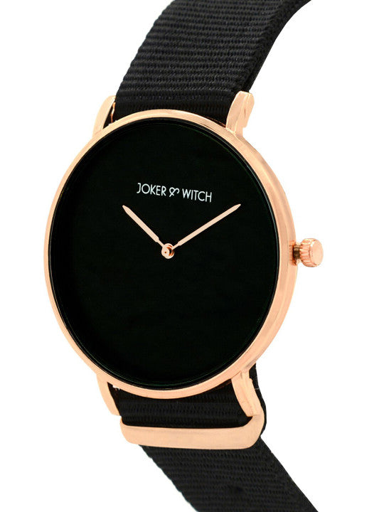 Elegant Black & Rose Gold Minimalist Watch for Men & Women